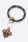 Rhinestone Fleur De Lis Bracelet Key Chain