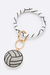 Rhinestone Volleyball Bracelet Key Chain