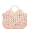 DIONA J STRAW ROUND HANDLE TOTE BAG COLOR PINK