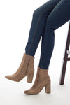 Women's Faux Suede Chunky Heel Ankle Booties