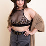 Plus Size Leopard Print High Neck Mesh Bralette