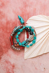 4-piece Turquoise Beaded Silver Charm Bracelets