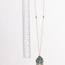 Turquoise Crystal Medallion Fringe Chain Necklace