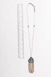 Gold & Silver Chain Turquoise Pendant Necklace