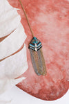 Gold & Silver Chain Turquoise Pendant Necklace