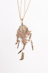 Dream Weave Medallion Pendant With Feather Charms
