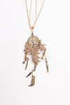 Dream Weave Medallion Pendant With Feather Charms
