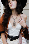 Charm Medallion With Back Lariat Necklace