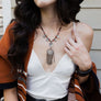 Charm Medallion With Back Lariat Necklace