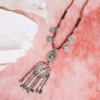 Charm Medallion With Back Lariat Necklace