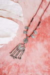Charm Medallion With Back Lariat Necklace