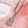 Charm Medallion With Back Lariat Necklace