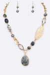 Stone Mix Media Necklace Set