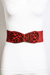 Red Leopard Print Elastic Belt - Stretch Fit