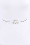 CG Logo Rhinestone Dainty Chain Belt