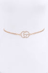 CG Logo Rhinestone Dainty Chain Belt