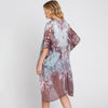 DIONA J ABSTRACT PAISLEY FLOWER PRINT KIMONO CARDIGAN ONE SIZE COLOR BROWN