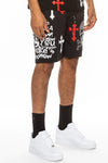 Weiv Mens Chrome Cross Skull Shorts