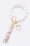 Silicon Printed Beads Tassel Bracelet Key Chain