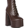 Magdalene Croc High Block Heeled Boot