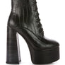 Magdalene Croc High Block Heeled Boot