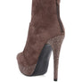 Espiree Microfiber High Heeled Ankle Boots