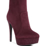 Espiree Microfiber High Heeled Ankle Boots