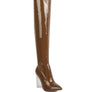 NOIRE THIGH HIGH LONG BOOTS IN PATENT PU