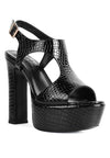 CROFT Croc High Heeled Cut Out Sandals