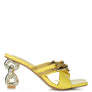 Evelane Metallic Chain Heeled Diamante Sandals