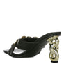 Evelane Metallic Chain Heeled Diamante Sandals