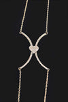 Rhinestone Heart Accent Body Chain