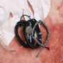 Multi-strand Leather Bead Bracelet W/ Charm