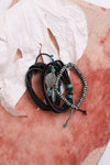 Multi-strand Leather Bead Bracelet W/ Charm