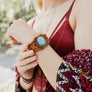 Camel Leather Cuff Bracelet W/ Turquoise Stone