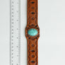 Camel Leather Cuff Bracelet W/ Turquoise Stone