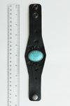 Engraved Black Leather Cuff Bracelet - Bold