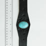 Black Leather Cuff With Turquoise Stone Accent