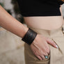 Embossed Paisley Leather Cuff Bracelet