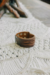 Braided Leather Cuff Bracelet - Adjustable Clasp