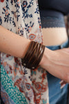 Braided Leather Cuff Bracelet - Adjustable Clasp