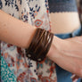 Braided Leather Cuff Bracelet - Adjustable Clasp