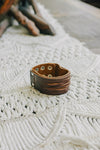 Braided Leather Cuff Bracelet - Adjustable Clasp