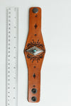 Leather Cuff Bracelet - Diamond Centerpiece Accent