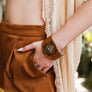 Leather Cuff Bracelet - Diamond Centerpiece Accent