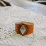 Leather Cuff Bracelet - Diamond Centerpiece Accent