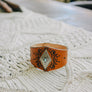 Leather Cuff Bracelet - Diamond Centerpiece Accent