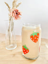 Strawberry 16 Ounce Glass Cup