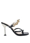 Social Bee Diamante Strap Heeled Sandals