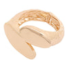 WIDE METAL HINGED BANGLE BRACELET ONE SIZE COLOR SILVER